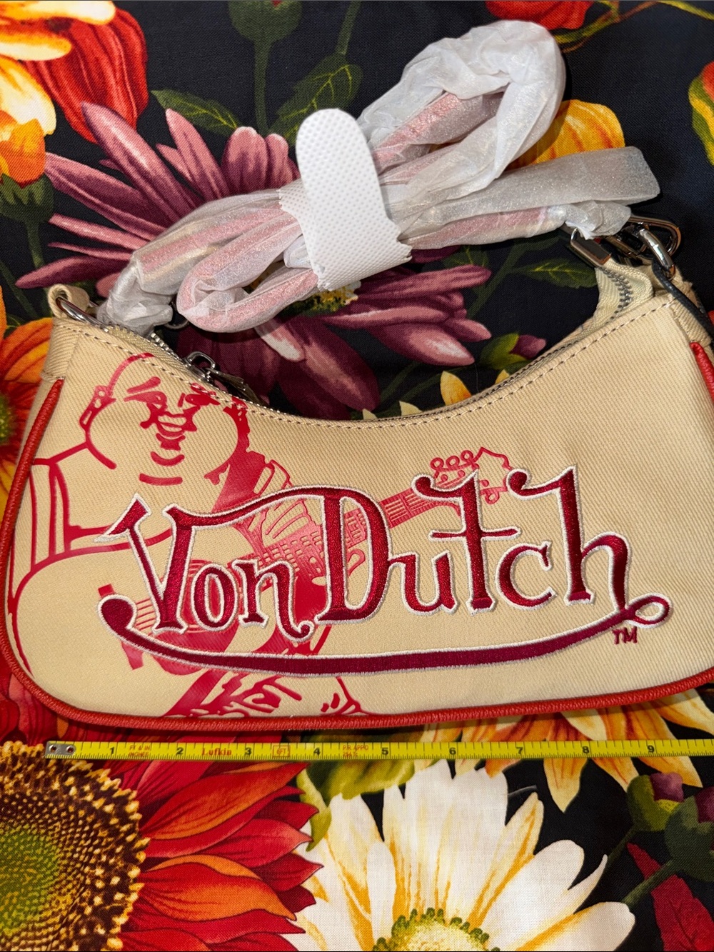 Von Dutch x True Religion Cream Denim Shoulder bag